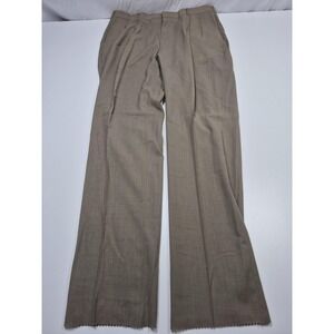 Racquet Club Suit Pants Mens 40x36 Beige Wool Pleated Unhemmed USA FLAW